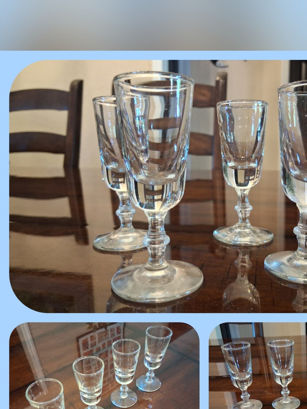 Vintage Stemmed Shot Glass Set